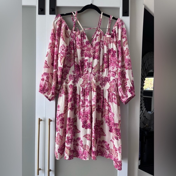 Rayon Floral Pink Boho Dress - Picture 9 of 9